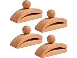 Conjunto de 4 suportes de parede para tapeçaria com clipes Madeira
