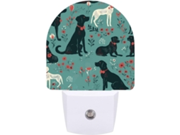 Luminárias de parede noturnas com estampa de cachorrinho animado, luzes noturnas de LED com sensor de movimento.