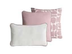 Conjunto De 3 Almofadas Decorativas Beliani Pentace De Algodão Rosa 30x50x5