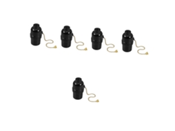 Conjunto De 5 Soquetes Para Lâmpadas Com Interruptor De Corrente, Base De Baquelite Durável.