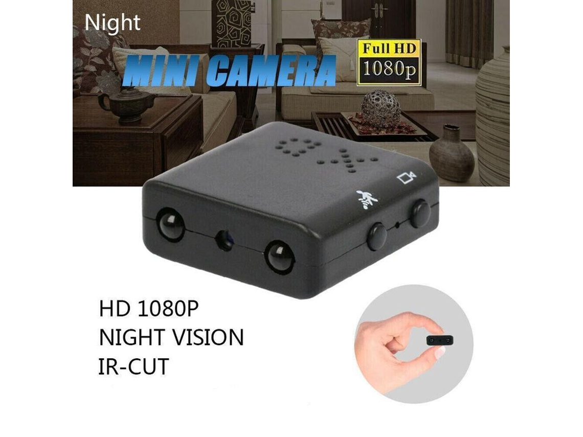 Câmera espiã mini HD 1080p, sem Wi-Fi, visão noturna, gravação em loop, segurança residencial | S/MARCA