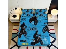 Conjunto de Cama 3d Motocross Microfibra com Fronha 200x25cm S/MARCA