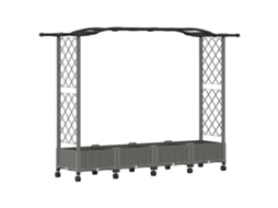 Conjunto 1 Canteiro De Jardim Elevado Vidaxl Cinzento-claro Polipropileno (207 X 40 X 129 Cm)