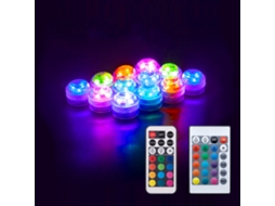 Luzes Subaquáticas de Led com Controle Remoto, Alimentadas por Bateria BRILVIBERA