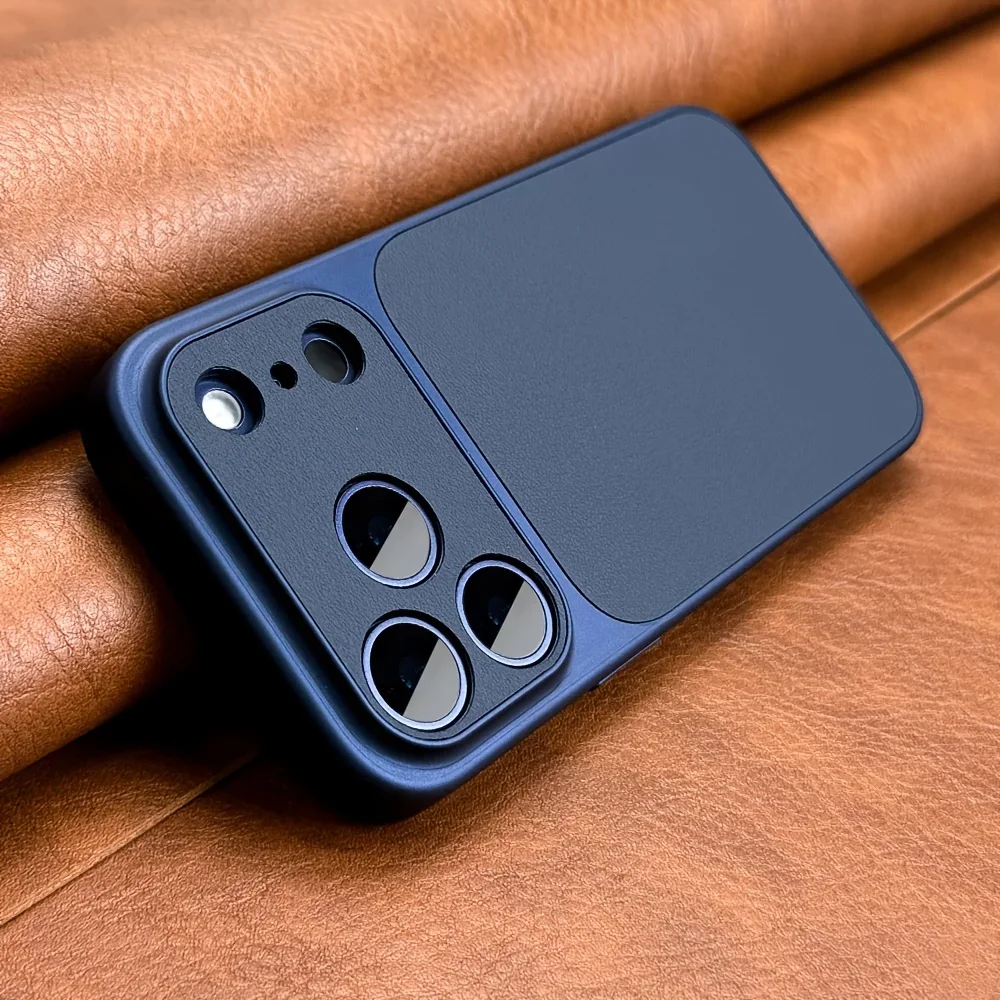 Capa Retrô Laranja Para Iphone 14 Pro (azul Escuro), Com Materiais Macios E Rígidos.