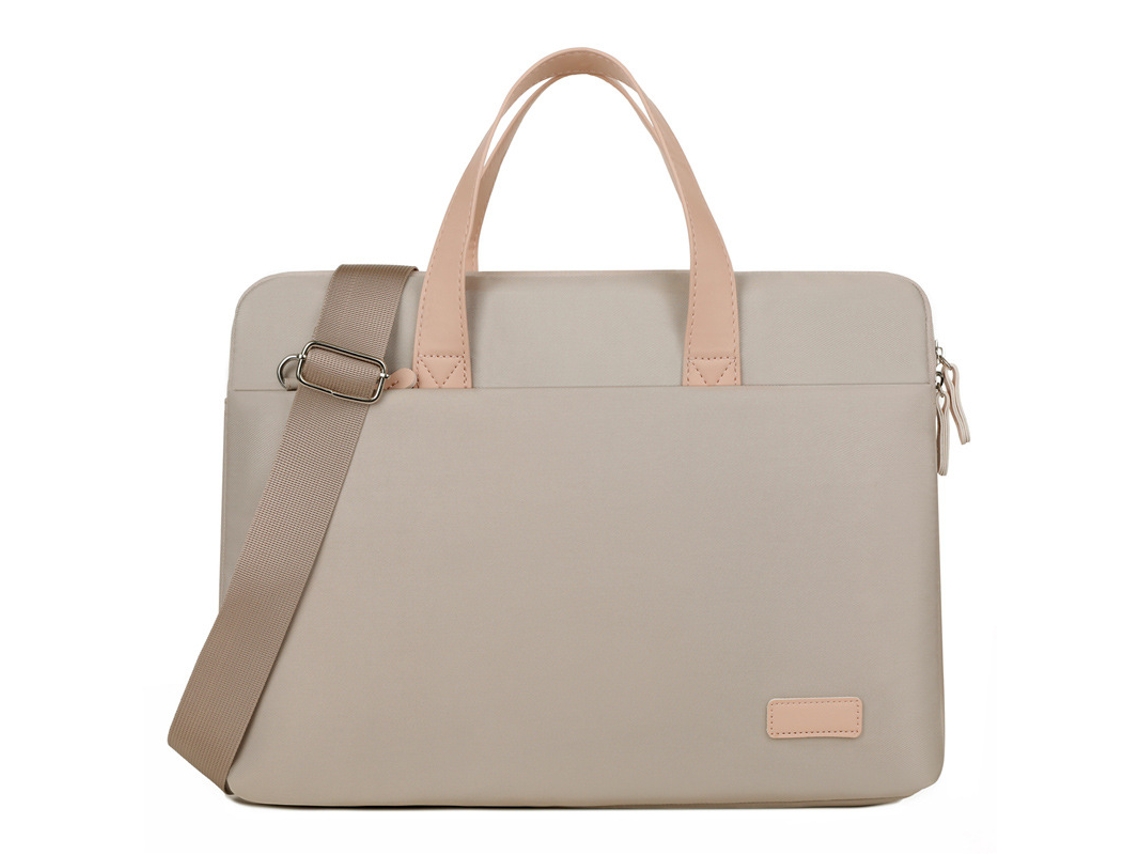 Bolsa Para Laptop De 15,6 Polegadas, Bolsa Transversal Portátil Para Computador, Bege
