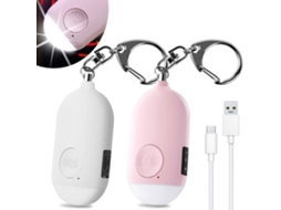 Kit 2 Alarmes Pessoais 130db Branco Rosa