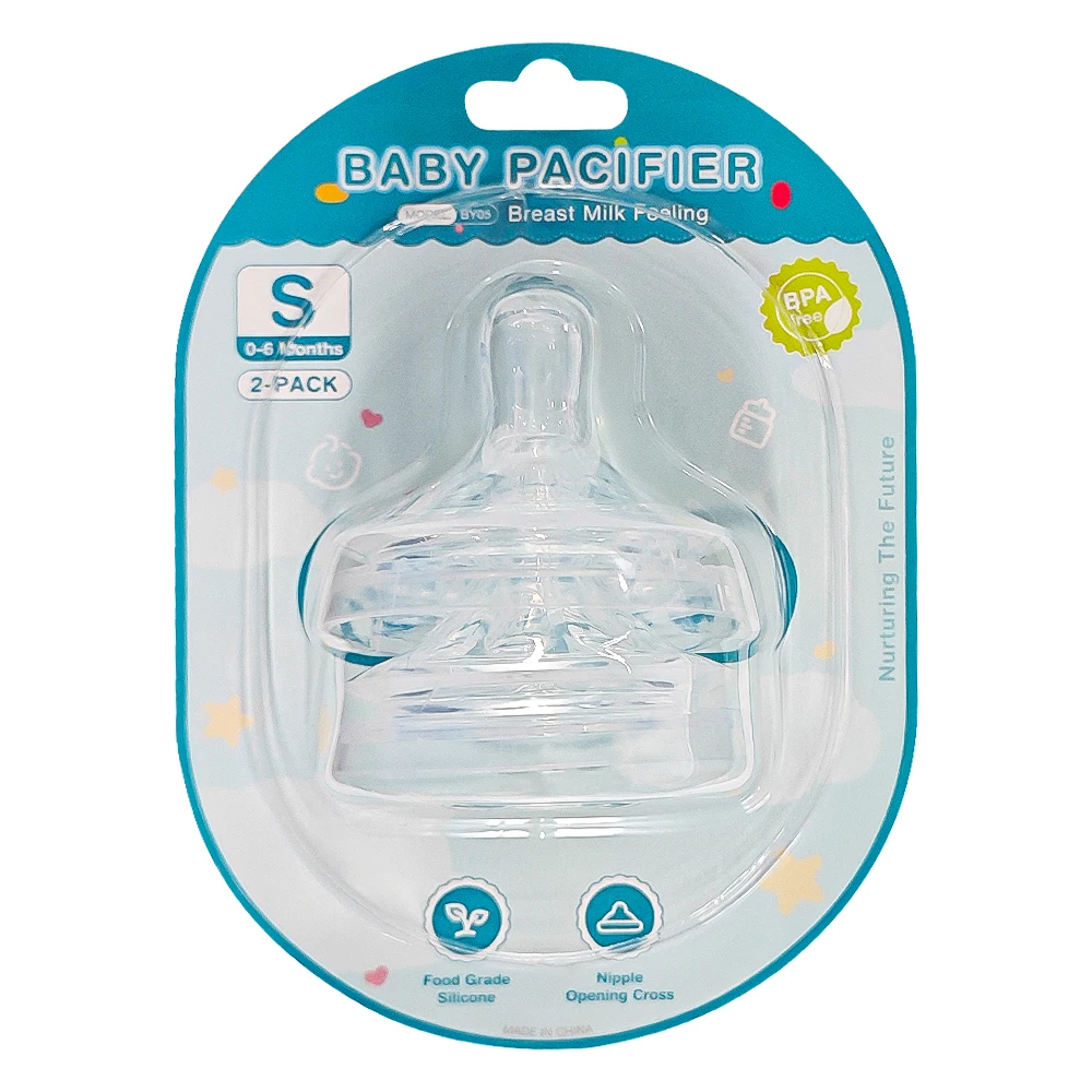 Baby Pacificador com Pp Round Head Cross Hole, Silicone de Grau Alimentício para Recém nascidos de 0 6 Meses MDUG (tamanho S)