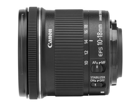 Objetiva CANON EF-S 10-18MM 4.5-5.6 IS STM (Encaixe: Canon EF-S - Abertura: f22-29 - f/4.5-5.6) — Abertura: f22-29 - f/4.5-5.6