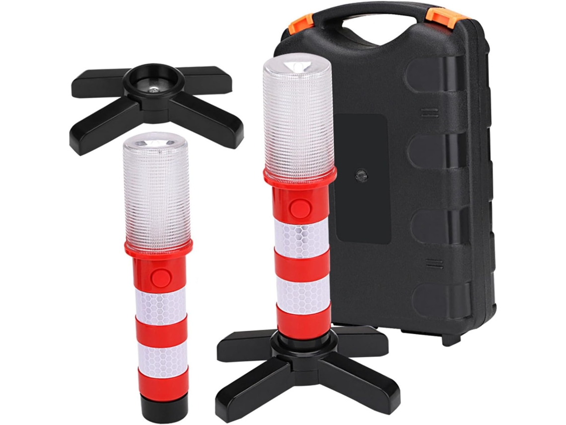 Luz Estroboscópica De Segurança Com Suporte Removível E Iluminação Led Vermelha.