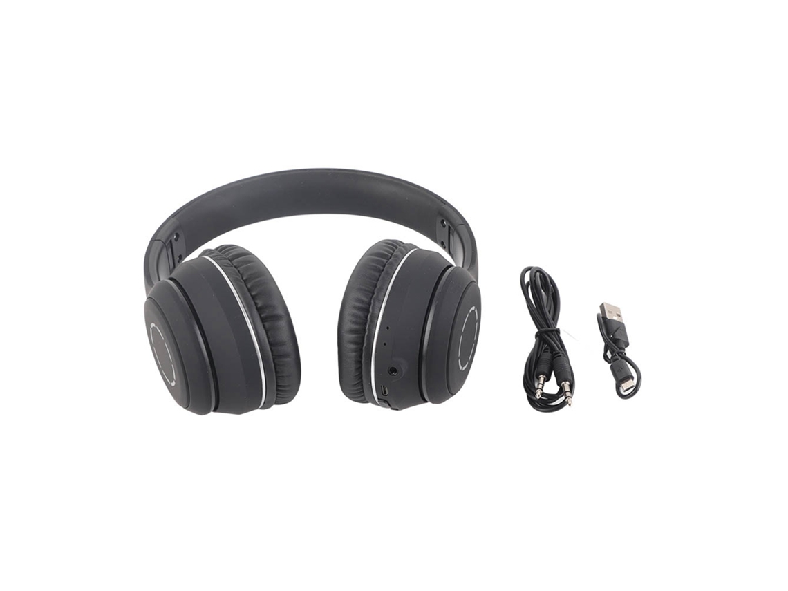 Fone de Ouvido Bluetooth Sem Fio Plegável Cancelamento de Ruído Grave Intenso Gradiente Preto