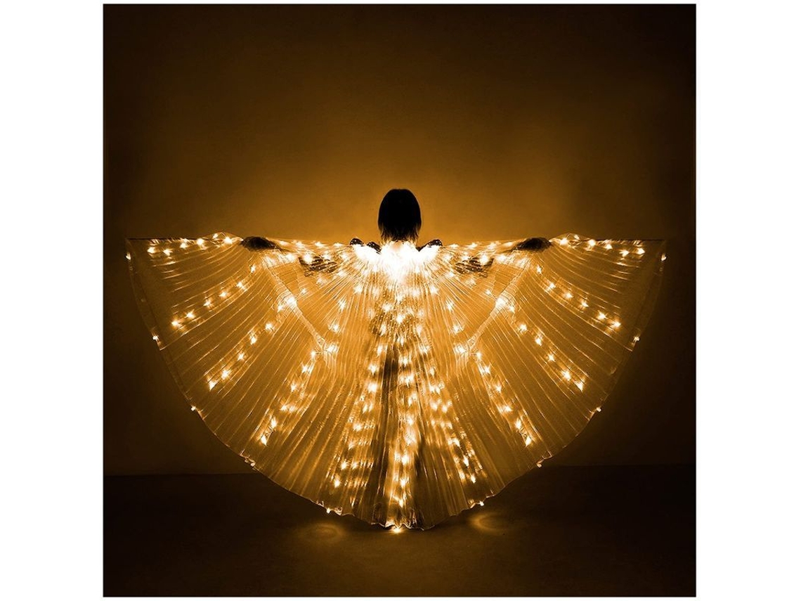Capucha De Borboleta Com Asas De Led Dourada Para Adultos, Propriedades Fluorescentes Para Festas De Halloween, Decoração E Performances