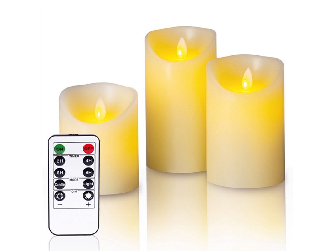 Kit de 3 móbiles de balanço simulados LED com controle remoto, luz amarela quente LAXISCREED