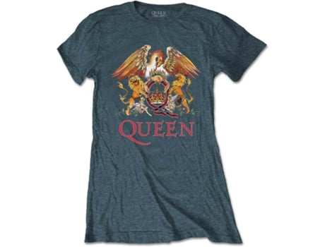 T-Shirt ROCK OFF Queen - Classic Crest Azul (Tamanho: XXL)