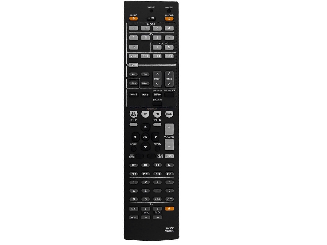 Controle Remoto Rav332-wt92680ex Para Receptor Av Yamaha Yht493 Rxv367 Rxv367bl
