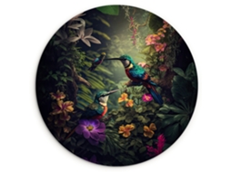 O Quadro Flores - Ave - Selva - Plantas 30x30 Cm
