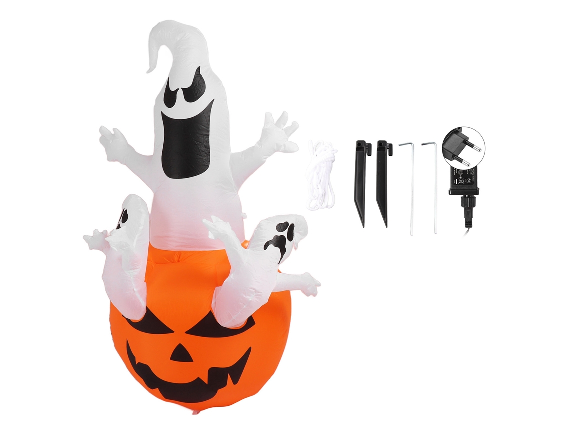 Laxiscreed Inflável Fantasmas Brancos Com Led Para Halloween, Decoração De Jardim De 6 pés Com Abóbora