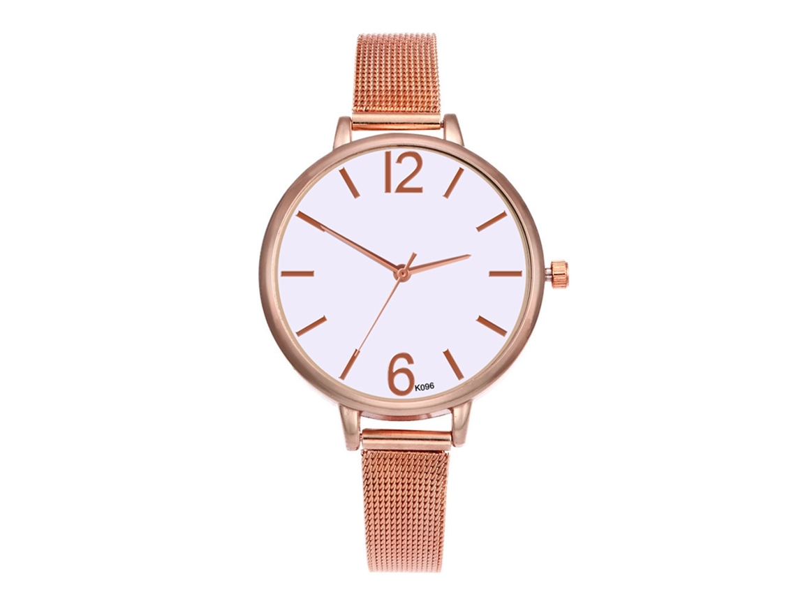 Relógio Analógico de Quartzo Feminino com Pulseira de Aço Estilo Simples e Elegante (ouro Rosa)