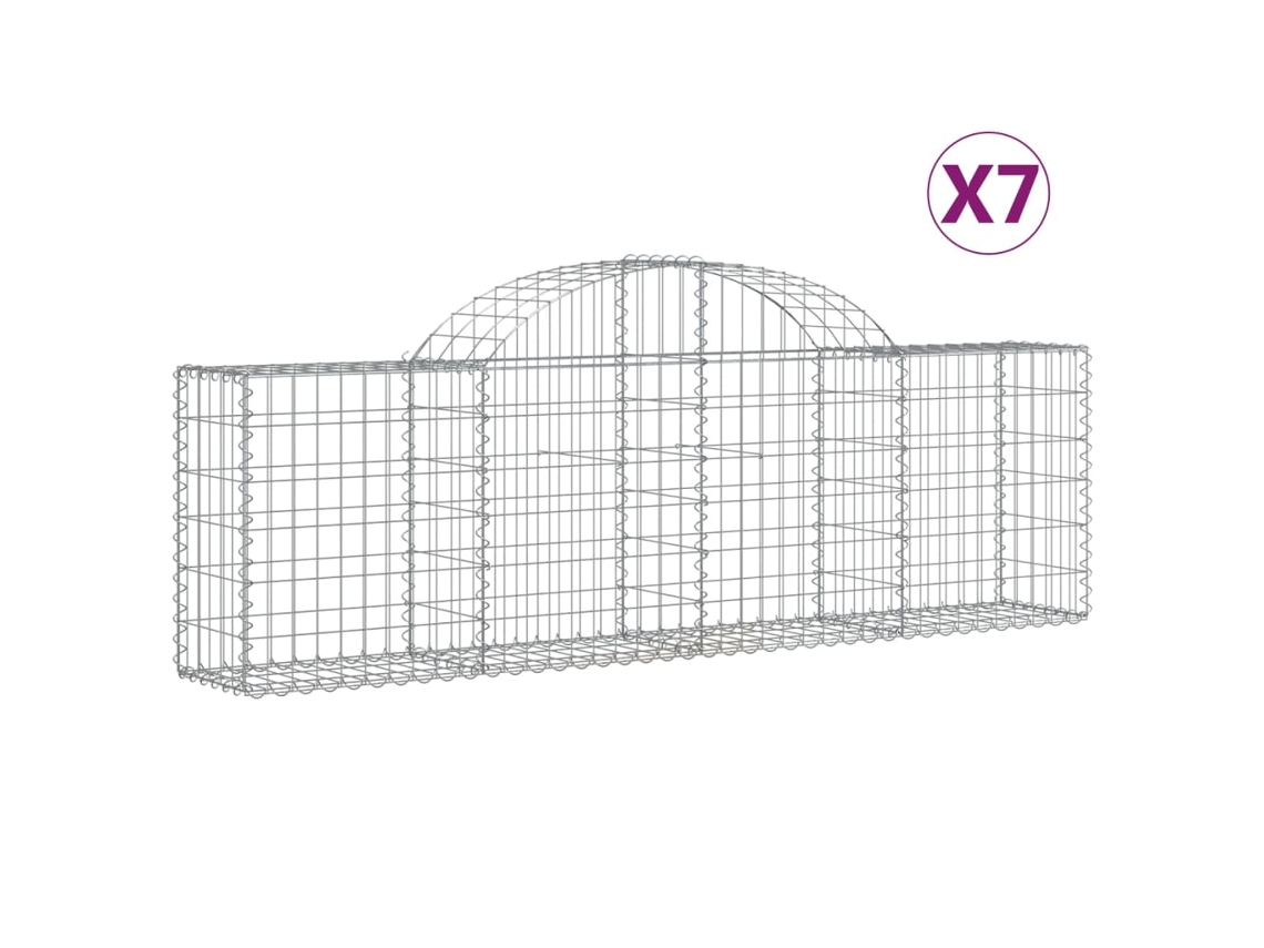 Gabion Basket, Gabion Baskets Vidaxl Prateado Ferro (200 X 30 X 60/80 Cm)