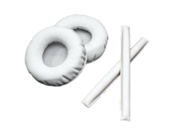 Set 2 Almofadas Zruxe Para Auscultadores Sennheiser Hd25 (banda Superior, Pele Ecológica, Branco)