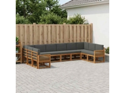 Vidaxl Conjunto De Sofás Para Exterior 10 Unid. Natural E Antracite