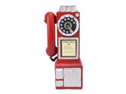 Telefone Decorativo de Resina Vermelho para Bar Modelo