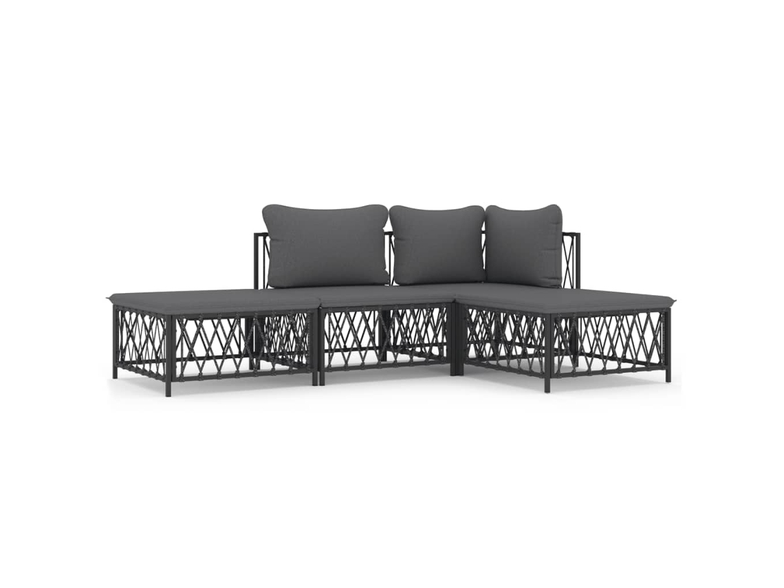 Garden Lounge Set, Garden Lounge Sets Vidaxl Antracite Aço (n/a)