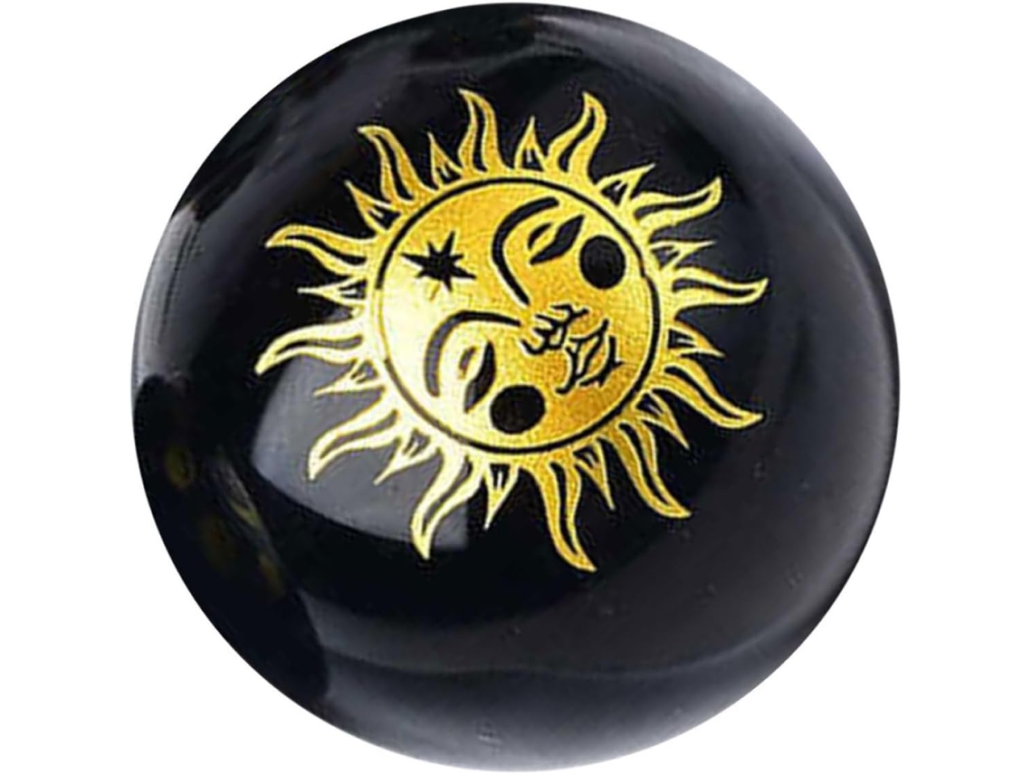 Esfera Energizante Feita Obsidiana Negra Acabamento Delicado Aparência Elegante Decoração Interiores GOKOCO