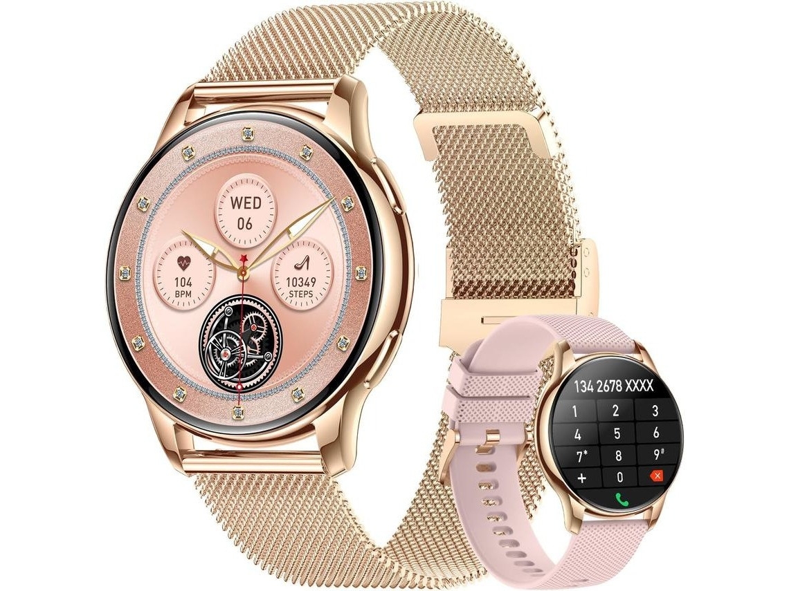 Smartwatch Para Mulher 1,32", Chamadas Bluetooth, +100 Modos Desportivos