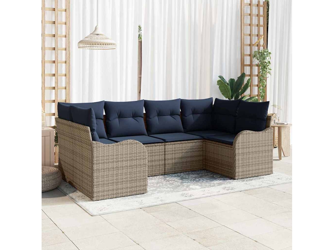 Vidaxl Conjunto De Sofás 6 Unid. Cinzeto