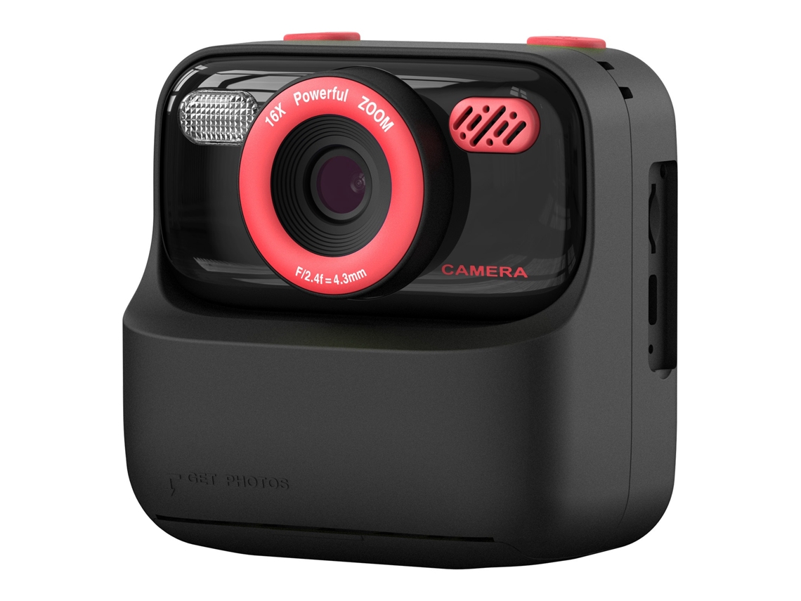 Câmera Mini Infantil LAXISCREED Impressão Instantânea 32GB Preto Vermelho