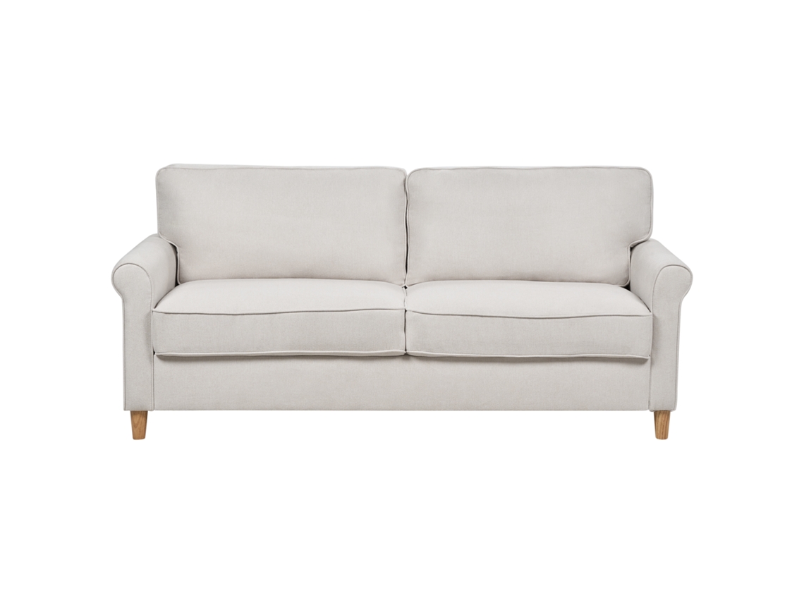 Sofá de 3 lugares BELIANI Ronneby de Poliéster Creme 190x78x88
