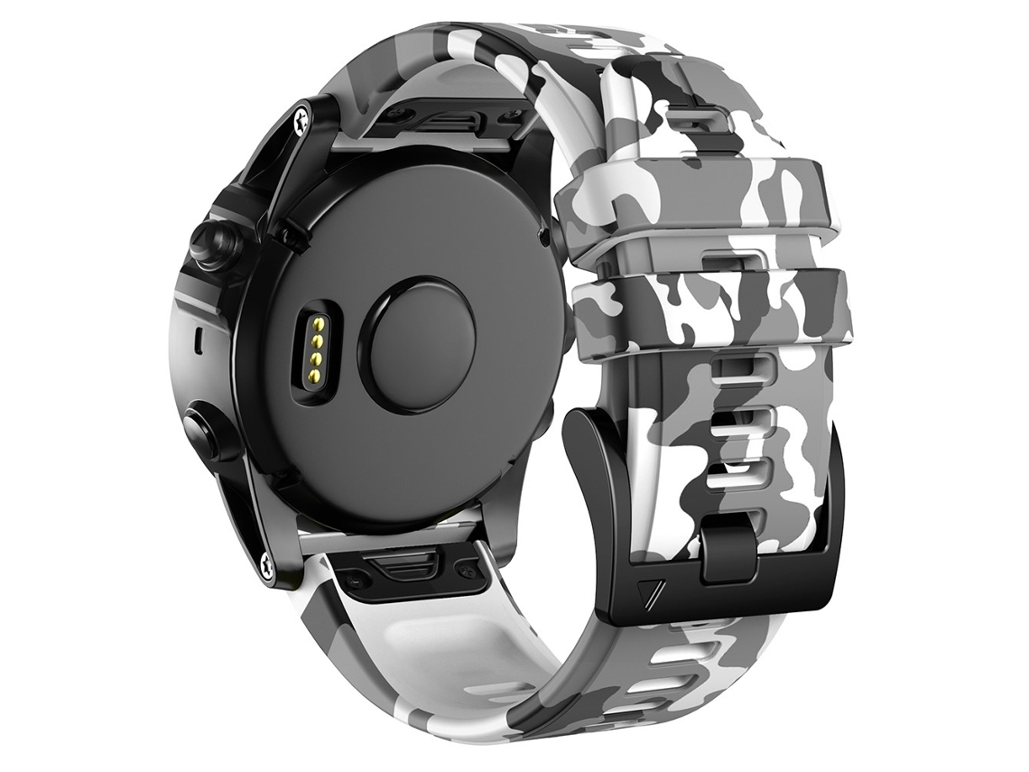 Bracelete Silicone Lançamento Rápido para Garmin Descent G1/Instinct 2/Epix Gen2 Camuflagem Branca