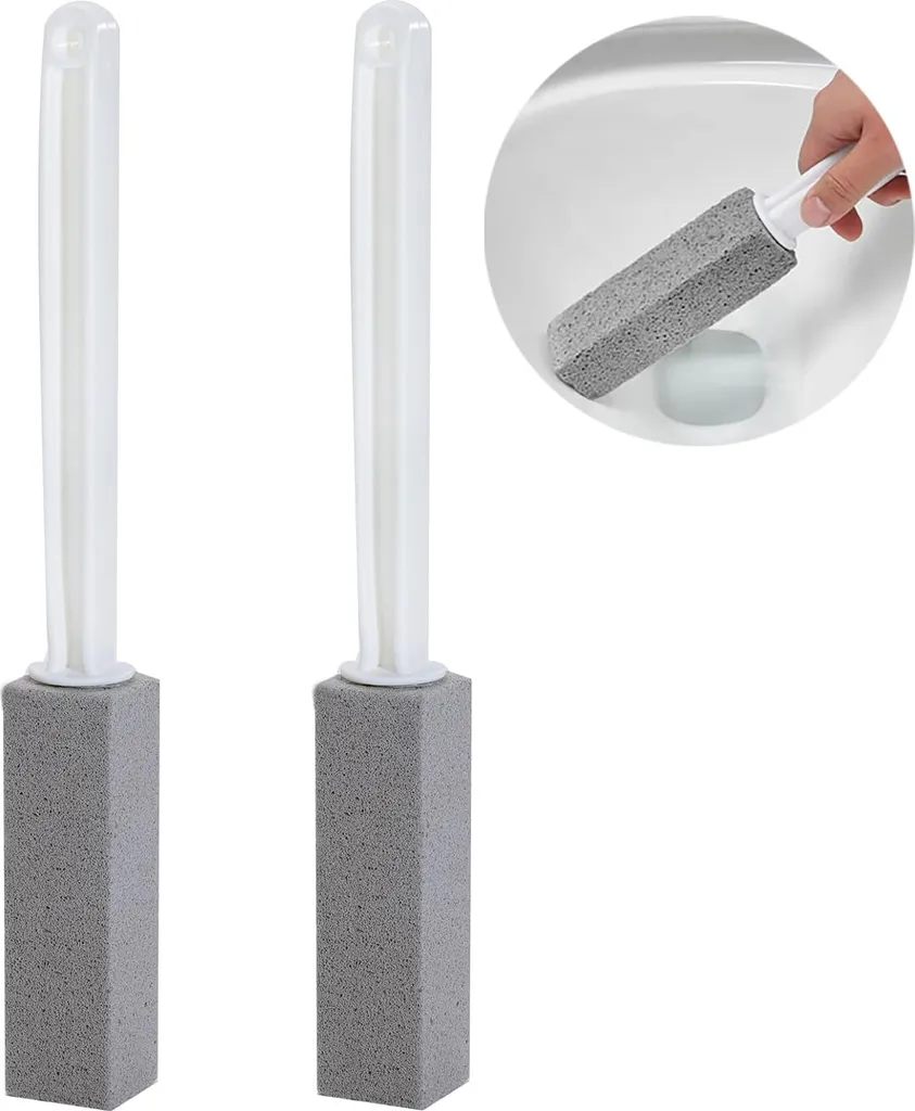 2 Pedras Pomes para Vaso Sanitário, Pedra em Grelha com Cabo para Limpeza BRILVIBERA