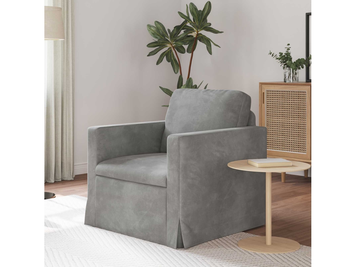 Vidaxl Sofá Cinzento-claro 78 X 78 X 80 Cm Veludo