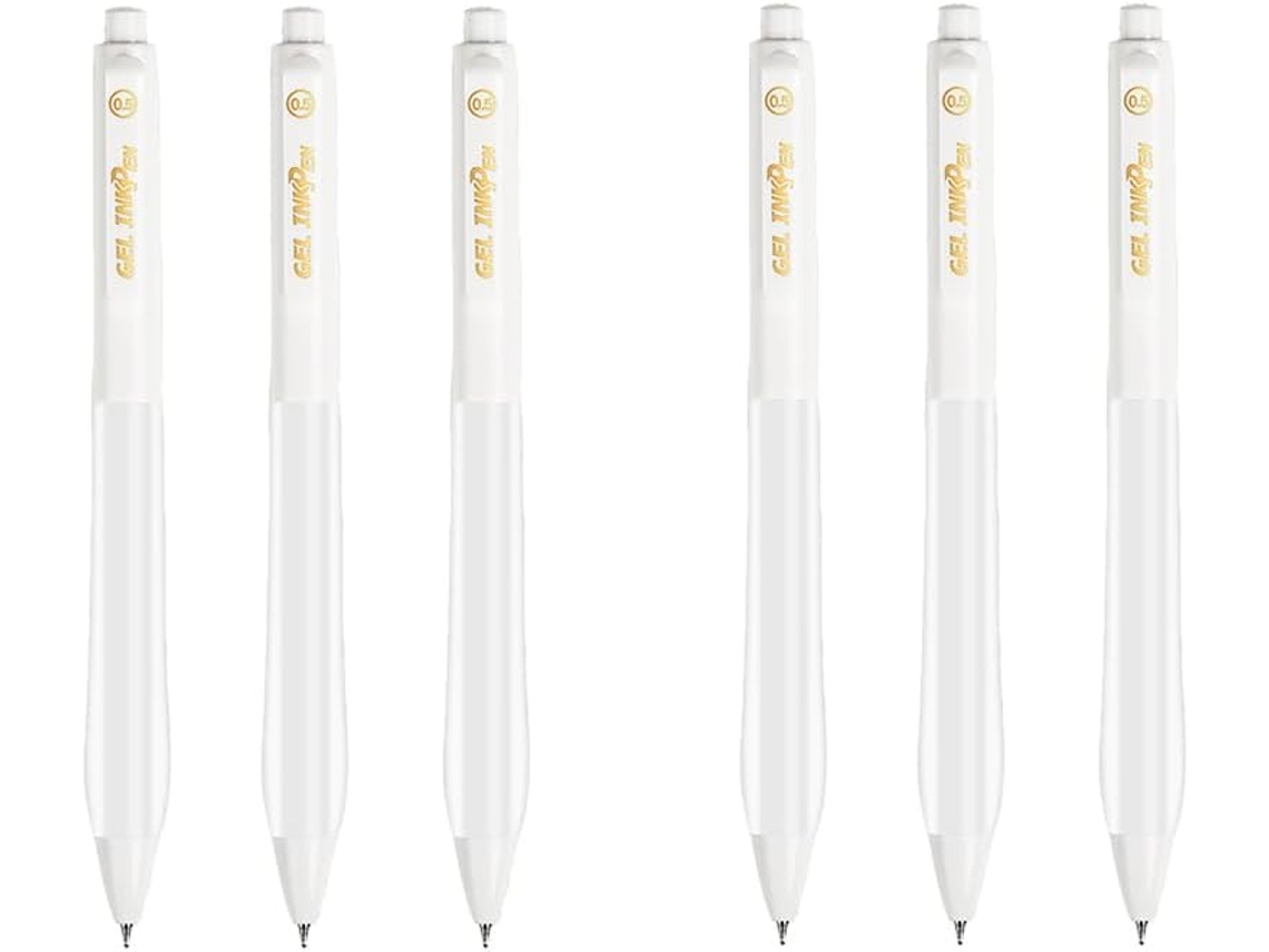 Conjunto De 6 Canetas Retráteis Silenciosas 0,5 Mm Para Anotações E