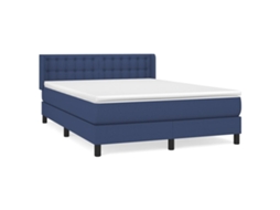 Cama com Molas/colchão 140x190 Cm Tecido Azul MAISON EXCLUSIVE