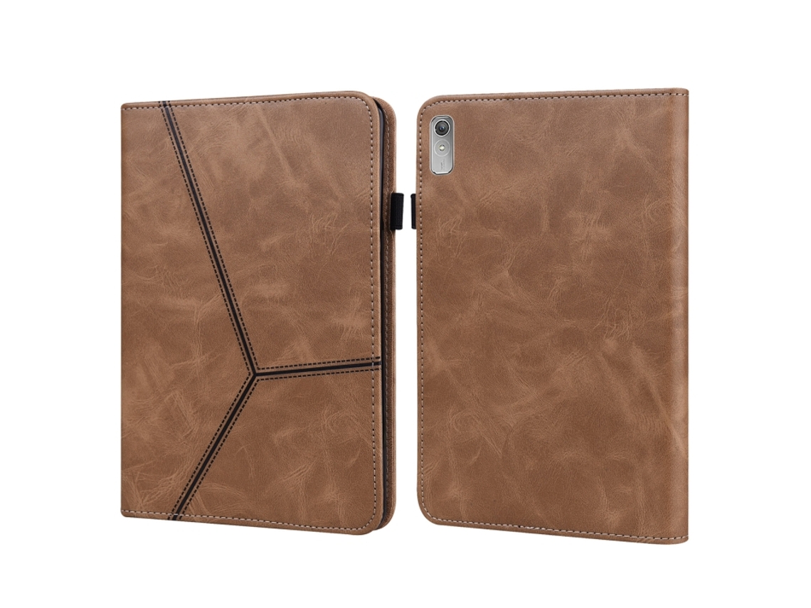 Capa Protetora Halinuia Para Lenovo Tab P11 Gen 2 Estojo De Couro Com Relevo Listrado