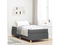 Vidaxl Estrutura da Cama com Colchão Cinza Escuro 80 X 200 Cm Tecido