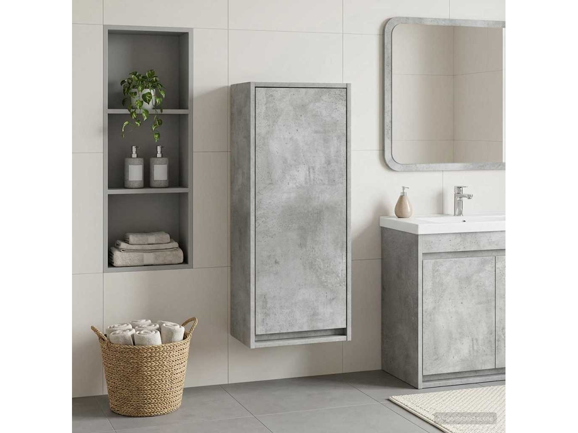Vidaxl Vanidade De Pia De Parede Cinzento Cimento 35 X 20 X 81 Cm