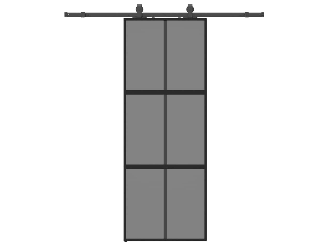 Porta De Correr Vidaxl Preto Vidro