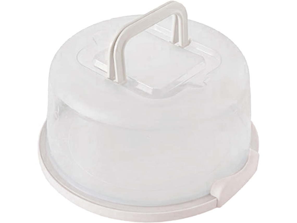 Recipiente Genérico Redondo De 20cm Para Cupcakes E Bolos, Com Tampa E Alça
