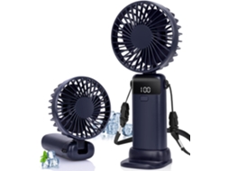 Ventilador De Mesa Usb Com 5 Velocidades Ajustáveis, Recarregável E