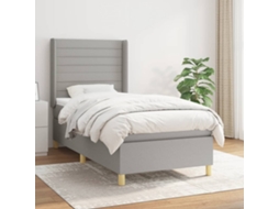 Vidaxl Cama Com Molas/colchão 90x190 Cm Tecido Cinzento-claro