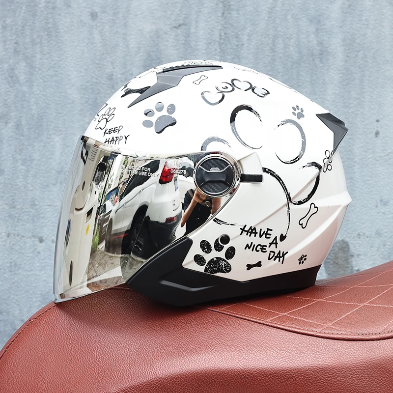 Capacete De Motocicleta (m)abs 3/4, Certificado Dot, Resistente A Impactos E Ao Vento.