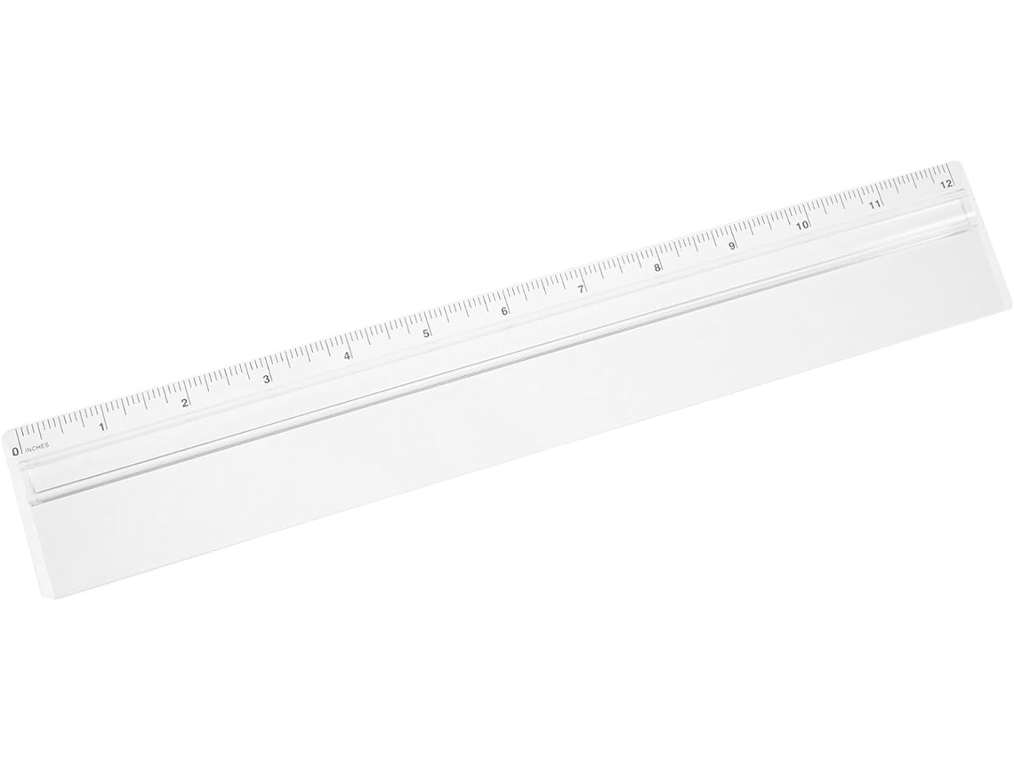 Régua De Plástico 30 Cm Com Lupa Integrada, Ferramenta Medição