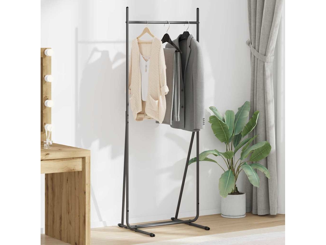 Vidaxl Suporte Para Roupas Preto 62 X 48 X 158 Cm Aço