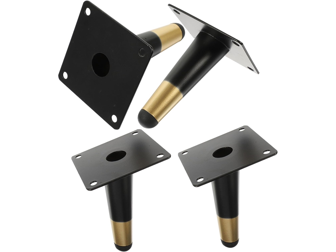 Conjunto De 4 Pés Metal Preto Modernos Para Móveis, Ideais Para Sofás, Poltronas E Mesas De Centro Dimensões 10cm