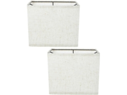 Conjunto de 2 Cúpulas Retangulares Removíveis em Linho Natural para Abajures de Mesa e de Chão. SFUSHOS