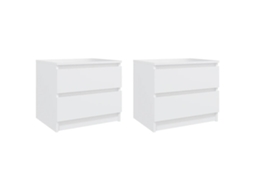 Vidaxl Mesas De Cabeceira 2 Pcs Derivados De Madeira Branco